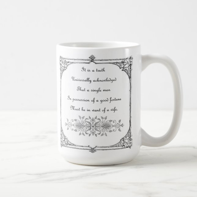 Jane Austen pride och fördominspiration Kaffemugg (Höger)
