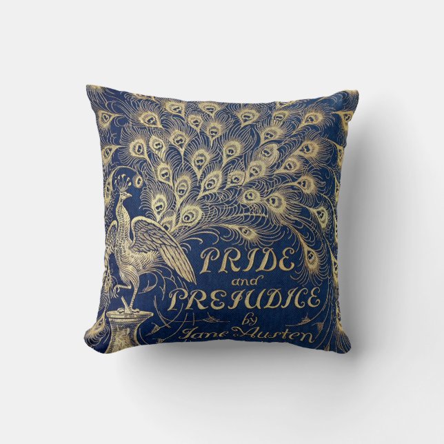 Jane Austen pride- och fördompåfågel 1894 Kudde (Framsida)
