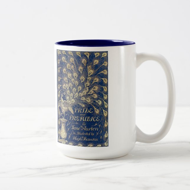 Jane Austen pride- och fördompåfågel 1894 Två-Tonad Mugg (Höger)