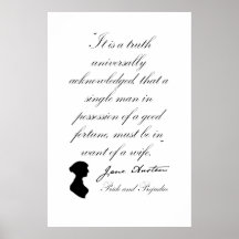 Jane Austen Pride och Prejudice Quote