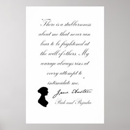 Jane Austen Pride och Prejudice Quote Poster