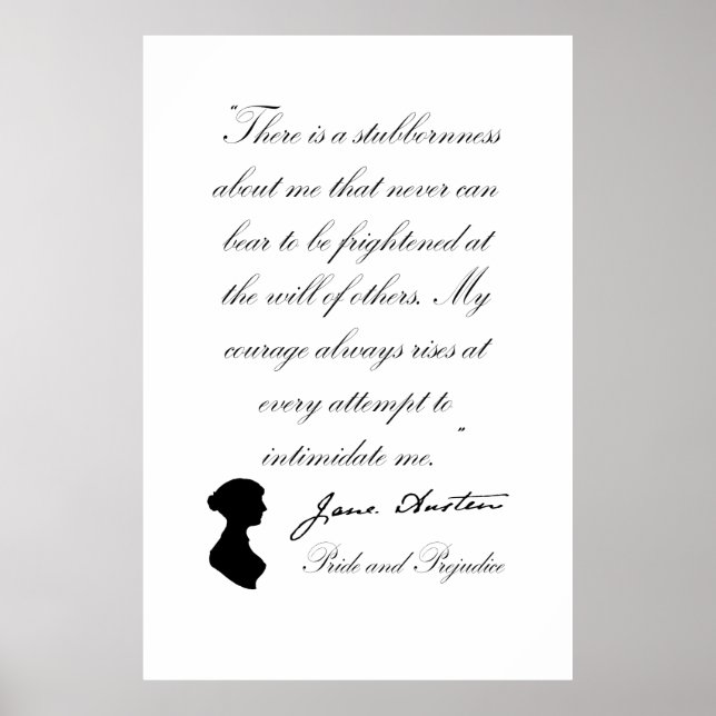 Jane Austen Pride och Prejudice Quote Poster (Framsidan)