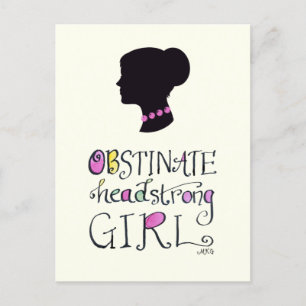 Jane Austen Pride & Prejudice Hand Lettered Vykort