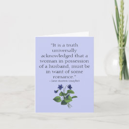 Jane Austen-Pridet och fördomsjubileumskort Kort