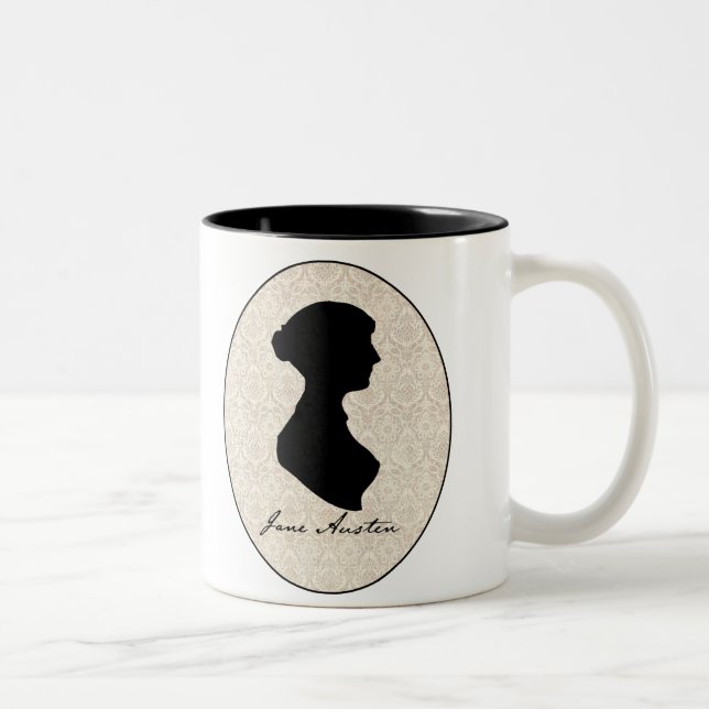 Jane Austen profilerar silhouetten Två-Tonad Mugg (Höger)