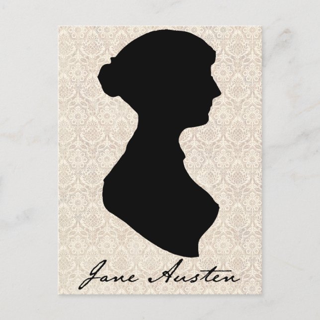 Jane Austen profilerar silhouetten Vykort (Framsida)