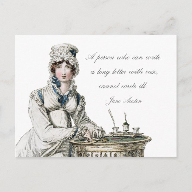 Jane Austen Quote Brev Writing Postcard Vykort (Framsida)
