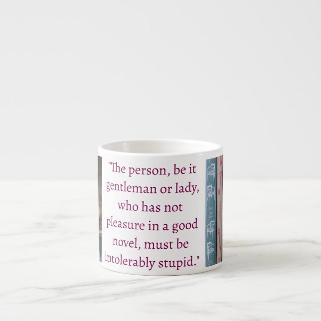 Jane Austen Quote (Burgundy) Espressomugg (Framsidan)