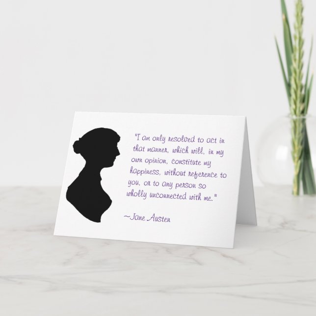 Jane Austen Quote Card Kort (Framsida)