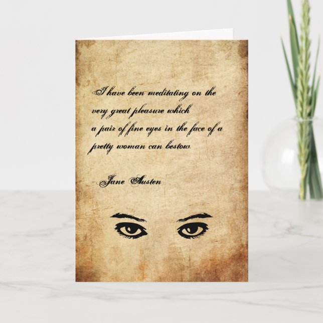 Jane Austen Quote Greeting Card CUSTOMIZED Helgkort (Framsida)