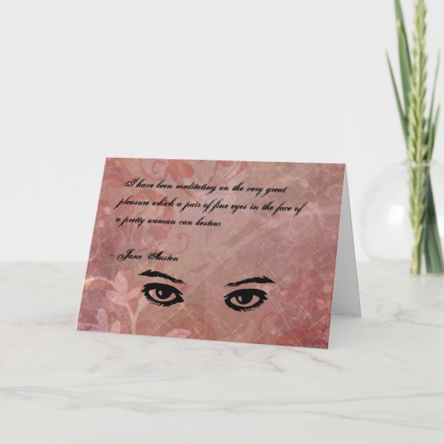 Jane Austen Quote Greeting Card CUSTOMIZED Helgkort (Framsida)