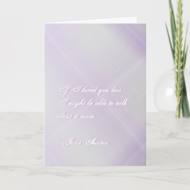Jane Austen Quote Greeting Card CUSTOMIZED Helgkort (Framsida)