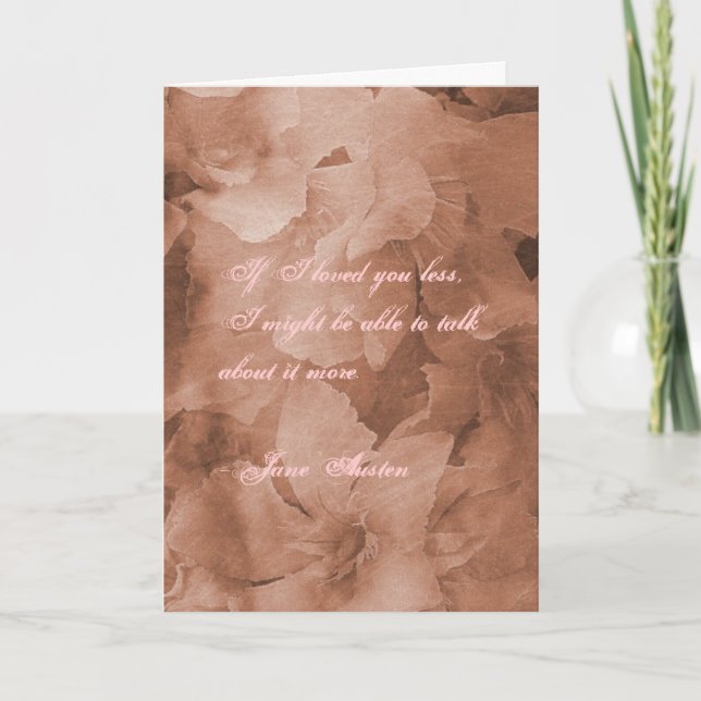 Jane Austen Quote Greeting Card CUSTOMIZED Helgkort (Framsida)