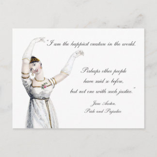 Jane Austen Quote Happiness Postcard Vykort