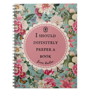 Jane Austen Quote Notebook "Prefer a Book" Anteckningsbok