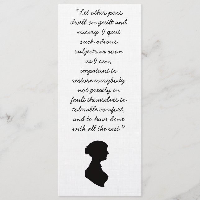 Jane Austen quote on writing Inbjudningar (Framsida)