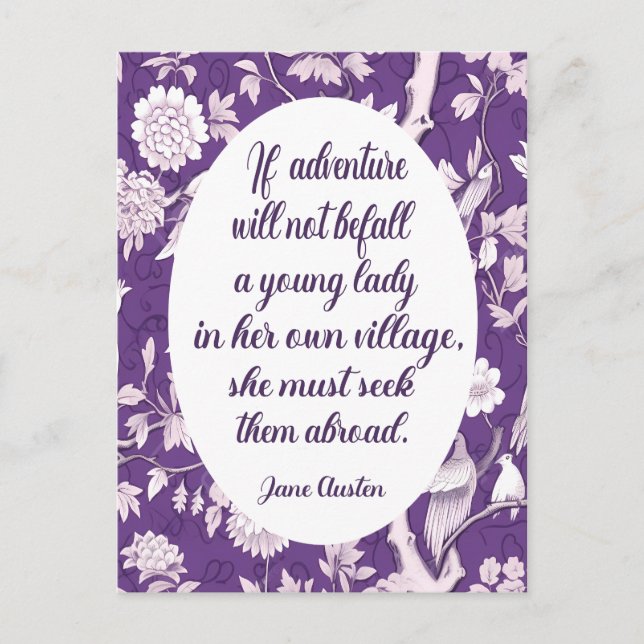 Jane Austen Quote på Äventyr vykort (Framsida)