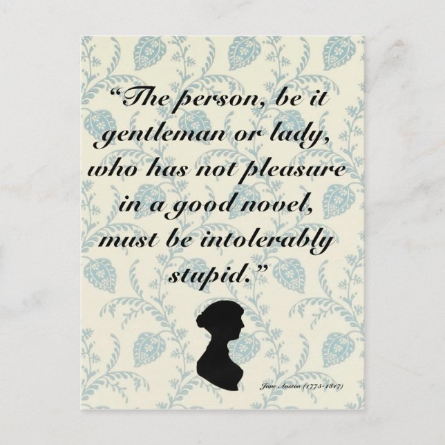 Jane Austen Quote på Bokar Vykort (Framsida)