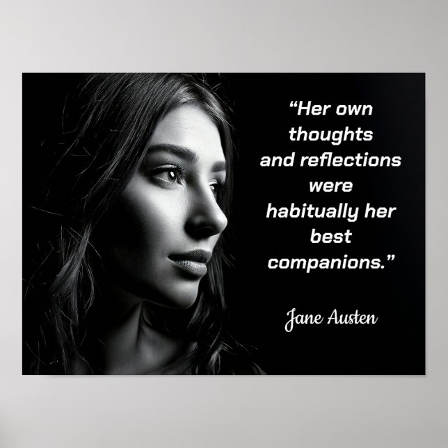 Jane Austen Quote POSTER - hennes tankar (Framsidan)