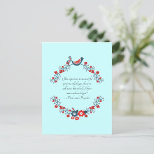 Jane Austen Quote, Pride och fördomsfri Blommigt Helg Vykort