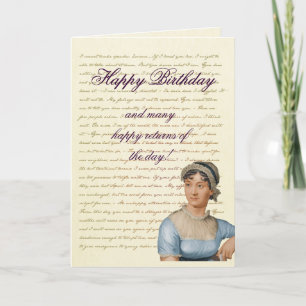 Jane Austen Quote-Skrivan ditt eget födelsedagskor Kort