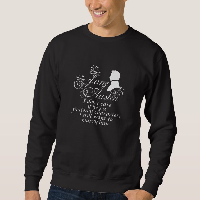 Jane Austen Quotes Pride Prejudice Bok Klubb Liter Lång Ärmad Tröja (Framsida)