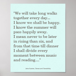 Jane Austen Reading and Music-citat Poster