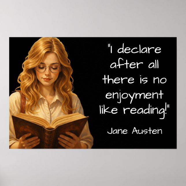 Jane Austen Reading quote Poster (Framsidan)