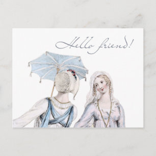 Jane Austen ReEmergency Hej Friend Postcard Vykort