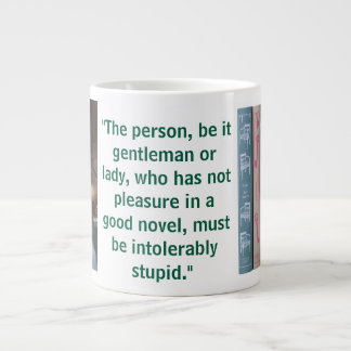 Jane Austen-roman-citat (grön) Jumbo Mugg