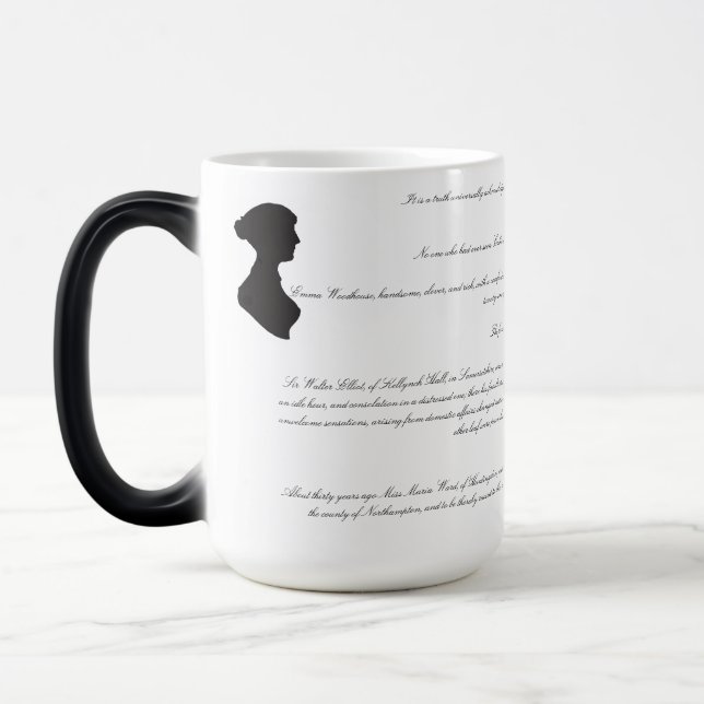 Jane Austen-romaners första rader Magisk Mugg (Vänster)