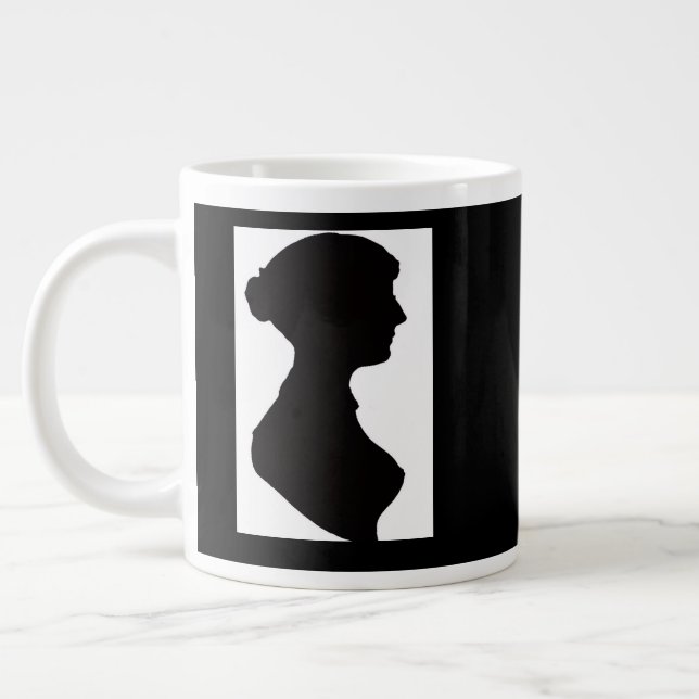 Jane Austen Silhuett Jumbo Mugg (Vänster)