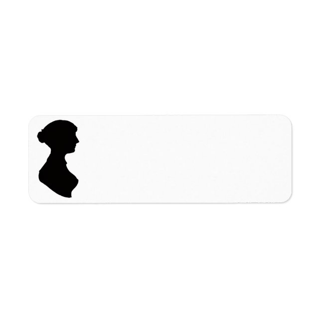 Jane Austen Silhuett Returadress Etikett (Framsidan)