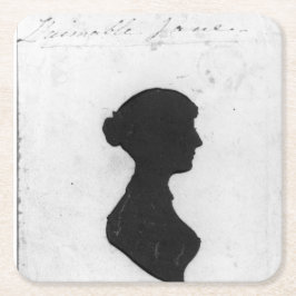 Jane Austen Silhuett Underlägg Papper Kvadrat