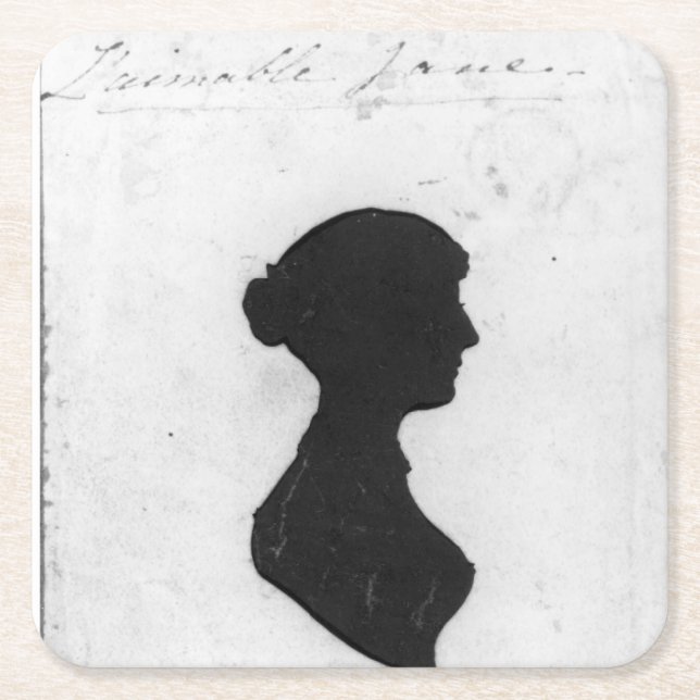 Jane Austen Silhuett Underlägg Papper Kvadrat (Framsidan)