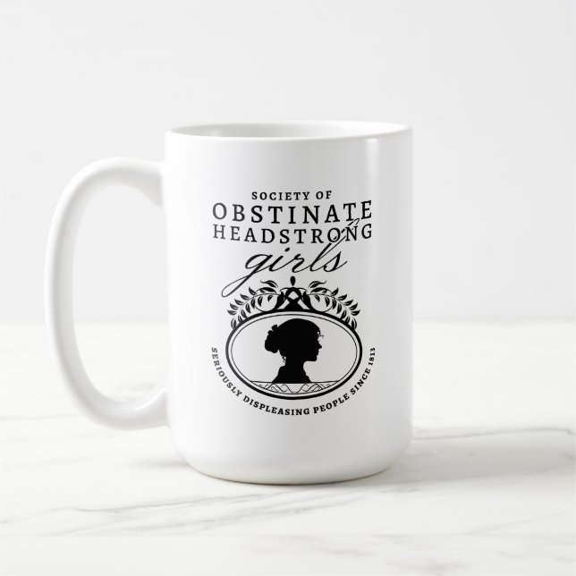 Jane Austen Society of Obstinate Headstrong Girls Kaffemugg (Vänster)