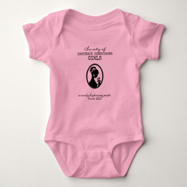 Jane Austen Society of Obstinate Headstrong Girls T Shirt (Framsida)