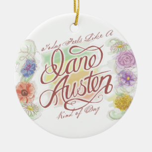 Jane Austen sort av dagprydnaden Julgransprydnad Keramik