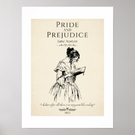 Jane Austen Stolthet och fördom Litteraturcitat Poster