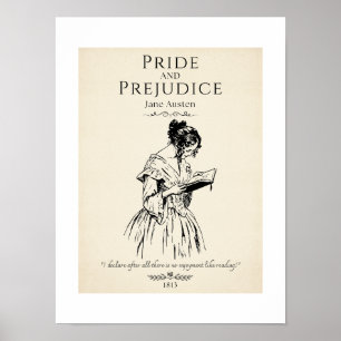 Jane Austen Stolthet och fördom Litteraturcitat Poster