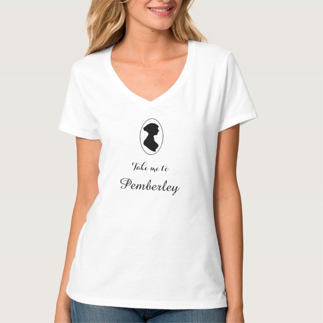 Jane Austen tar mig till Pemberley Tee (Framsida)