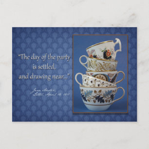 Jane Austen Tea Party-inbjudan Inbjudan Vykort