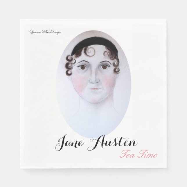 Jane Austen-tetid papper napkin. Pappersservett (Framsidan)