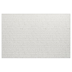 Jane Austen Text Black på Antique White Fabric Tyg