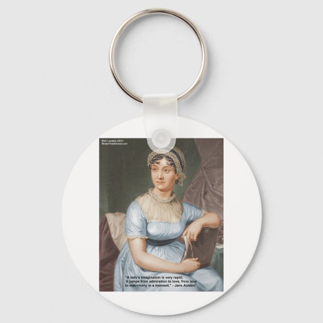 Jane Austen Vänskap/Kärlek/Balm Kärlek Quote Gifts Nyckelring (Framsida)