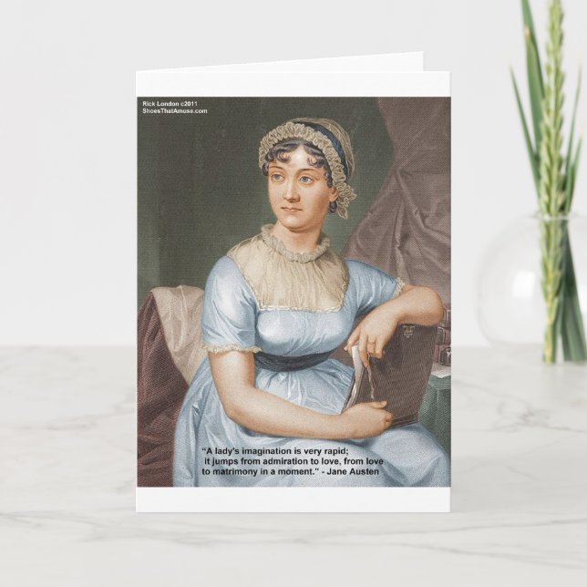 Jane Austen Vänskap/Kärlek/Lindrande Kärlek Citat  Kort (Framsida)