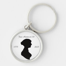 Jane Austen vid 250-årsdagen Rund Silverfärgad Nyckelring