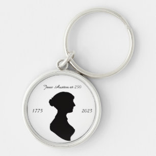 Jane Austen vid 250-årsdagen Rund Silverfärgad Nyckelring