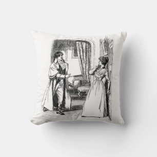 Jane Austen vintage Bok Illustration Kudde