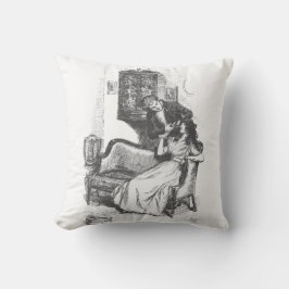 Jane Austen vintage Bok Illustration Kudde